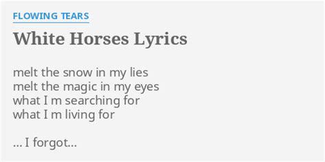 White Horses lyrics [Franky Perez & The Truth]