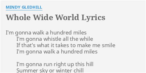 Whole Wide World lyrics [Summer Camp]