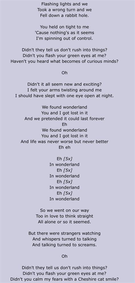 Wonderland lyrics [HeDLesS]