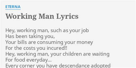 Working Man lyrics [Eterna]