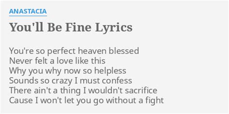You'll Be Fine lyrics [Anastacia]