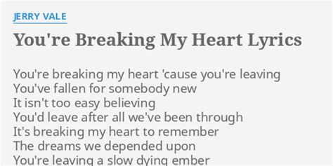 You're Breaking My Heart lyrics [Jerry Vale]