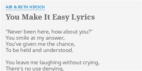 You Make It Easy lyrics [Beth Hirsch]