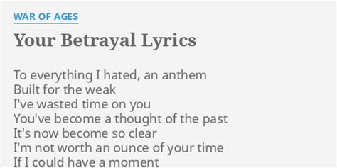 Your Betrayal lyrics [War of Ages]