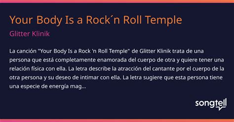 Your Body Is a Rock'n Roll Temple lyrics [Glitter Klinik]