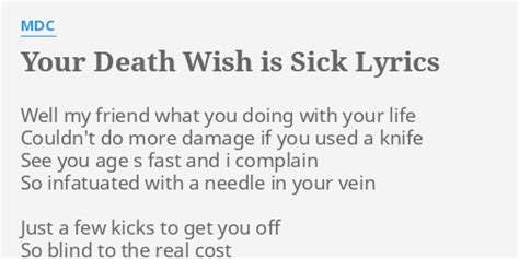 Your Death Wish Is Sick lyrics [MDC]