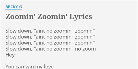 Zoomin' Zoomin' lyrics [Becky G.]